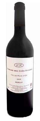Vin de Pays d'Oc MERLOT des Cr�s Ricards - 2010